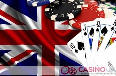 The Union Jack with a royal flush and chips.